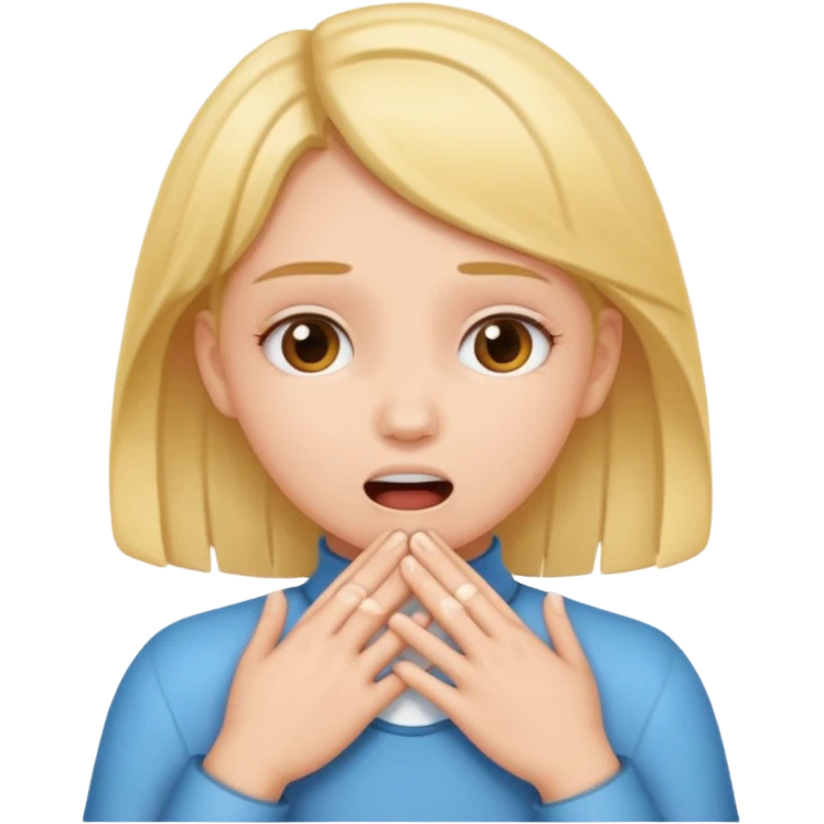 Girl holding her throat with hands  emoji