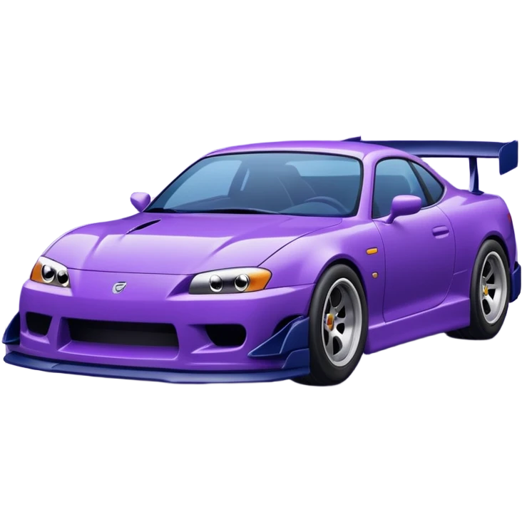 Purple and navy blue car doing a drift. emoji