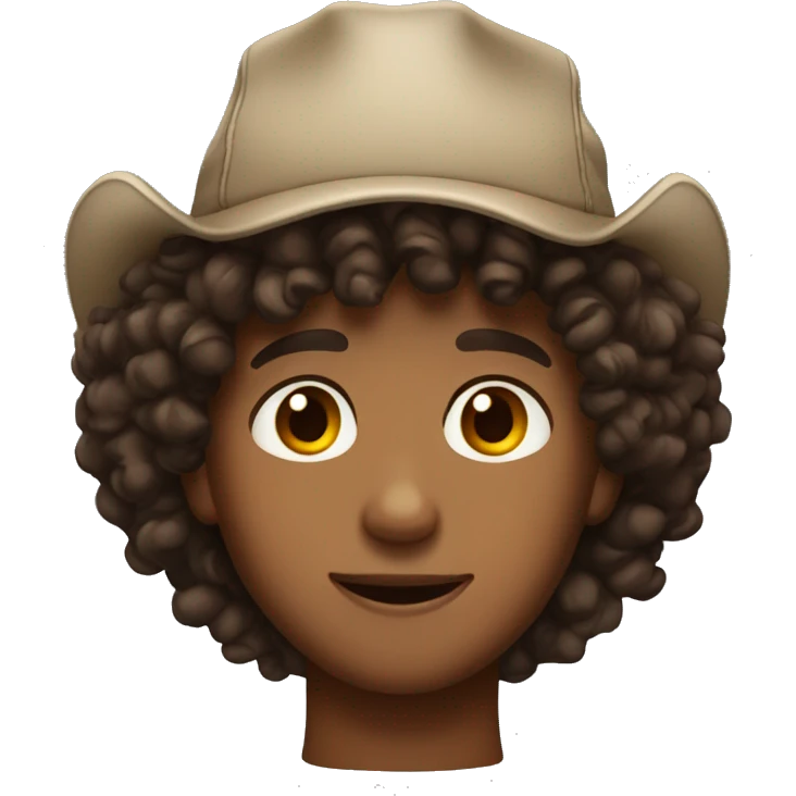 boy with brown curly hair freckles and trucker hat brown eyes emoji