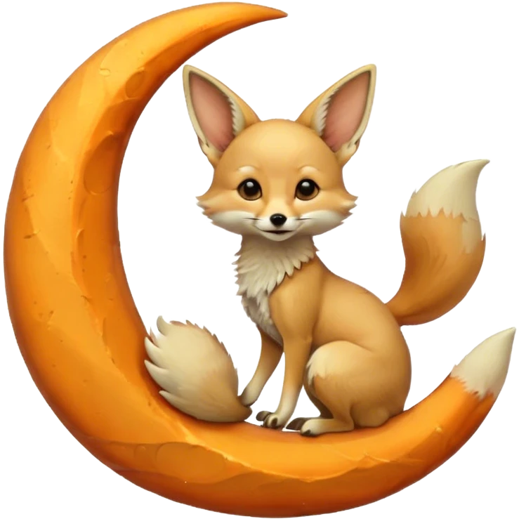 fennec on a moon sickle  emoji