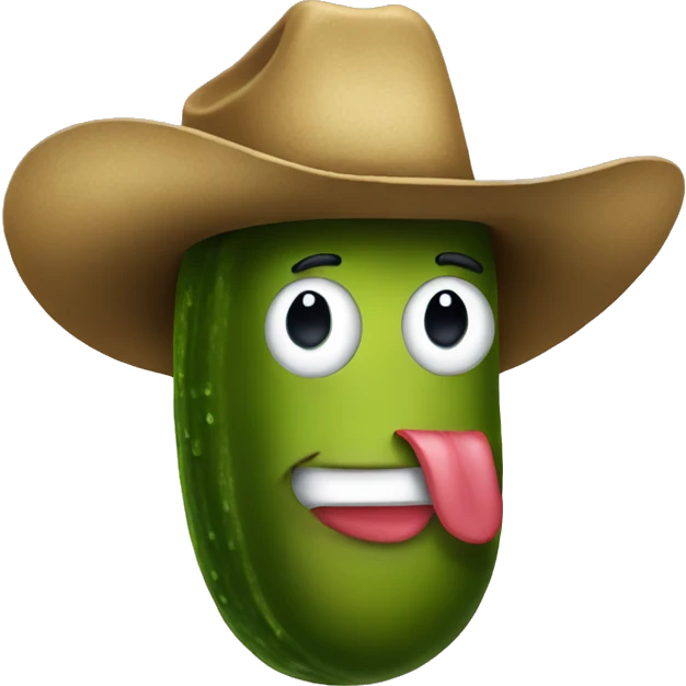 Pickle wearing a cowboy hat emoji