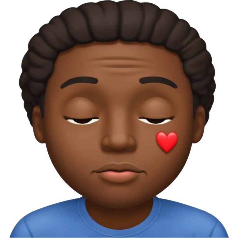 Black man squinting kiss face eyes closed  emoji