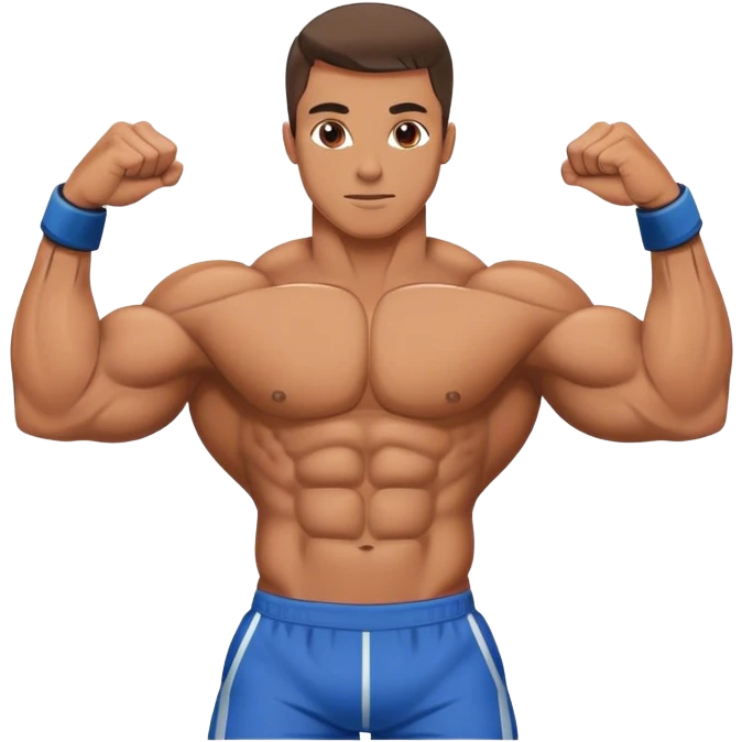 bodybuilder laying down abs exercise emoji