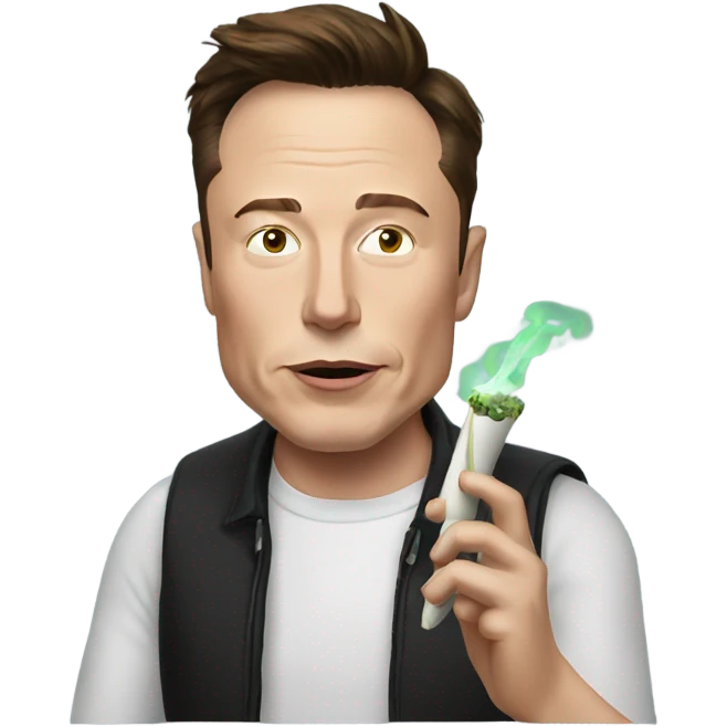 Elon musk with a joint emoji