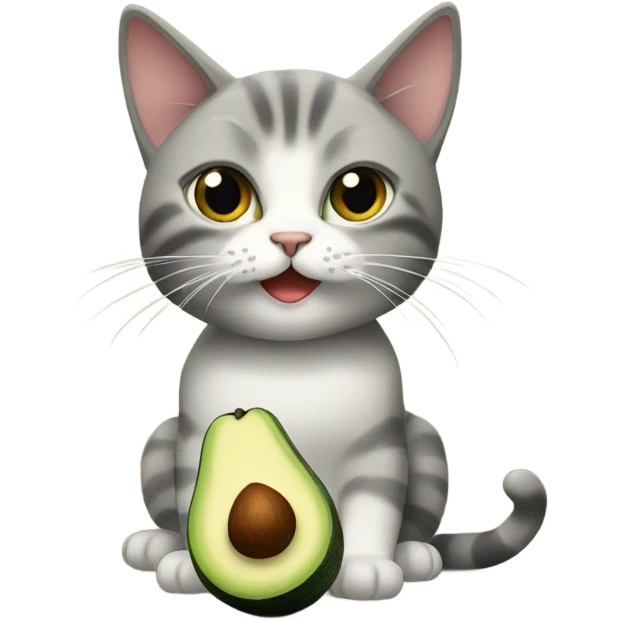 Cat eating avocado emoji