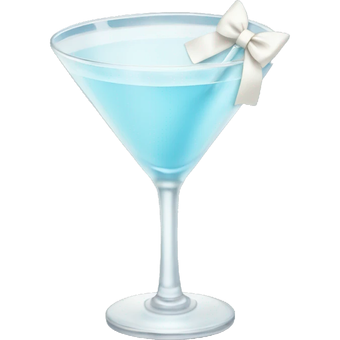 Light blue martini with white bow  emoji