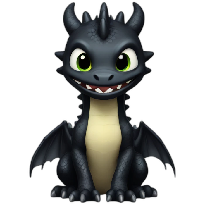 toothless black dragon emoji