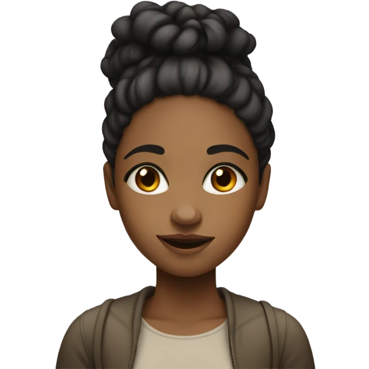 Light black girl artist looking emotional emoji