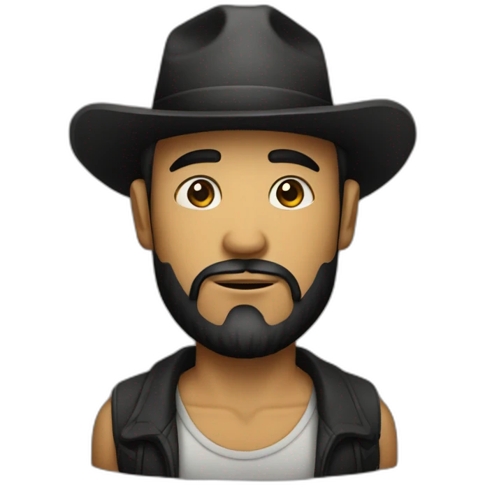 a tattooed gringo with a beard and a hat emoji