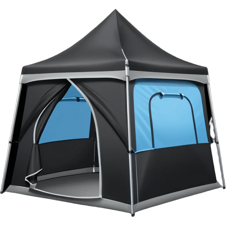 black pop up standing tent open emoji