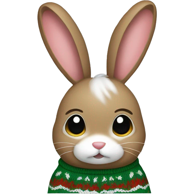 Bunny in Christmas sweater emoji