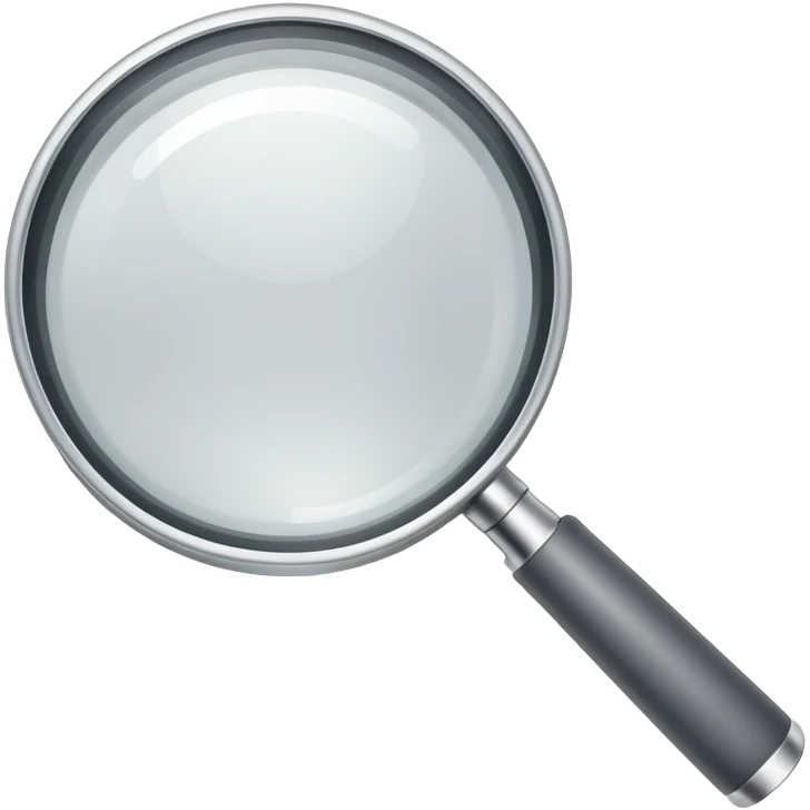 very simple magnifying glass with downward trending line emoji
