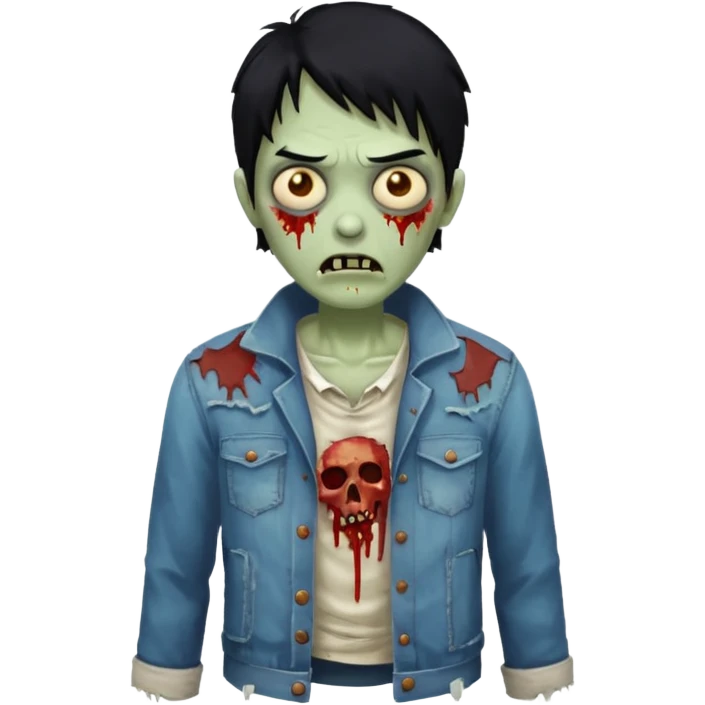 Zombie with the black hair emoji