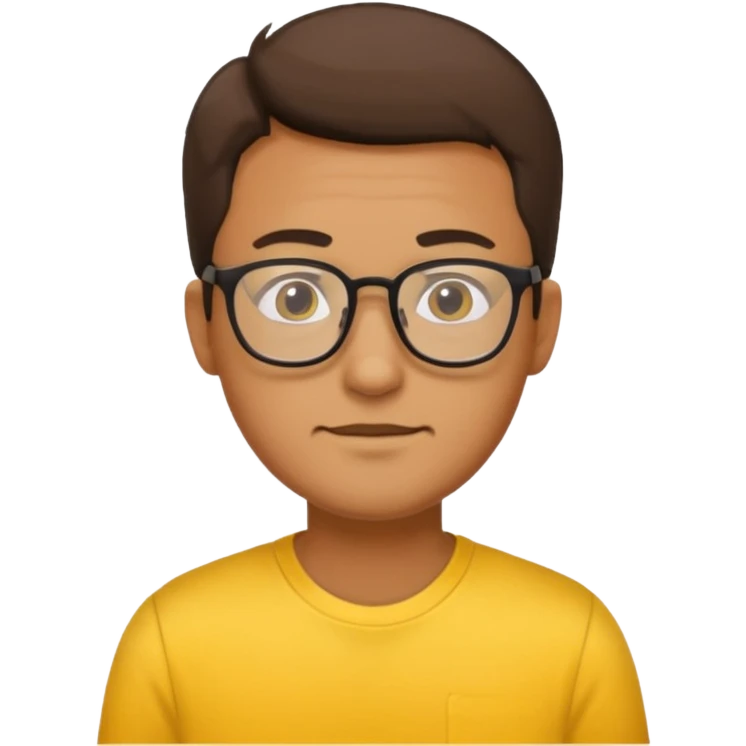 a glasses man with yellow shirt emoji
