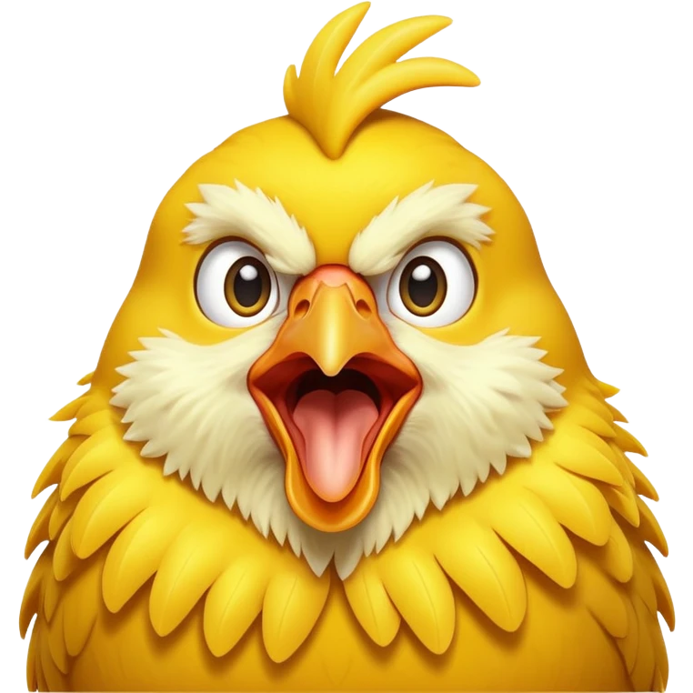 shouting yellow chicken emoji