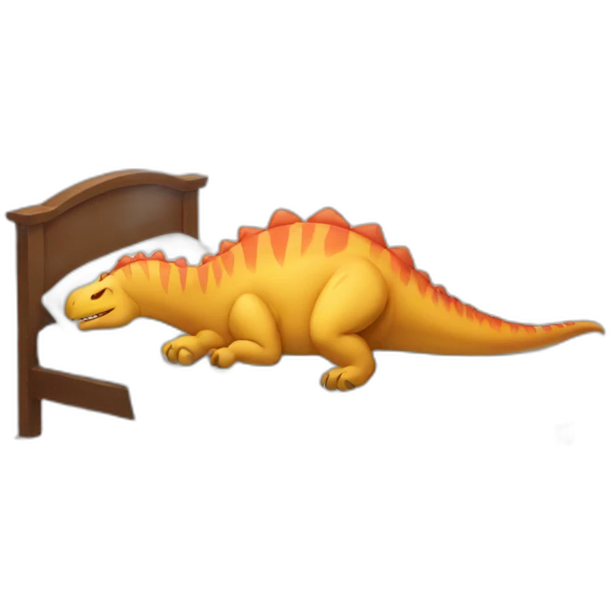 dinosaur sleeping in bed emoji