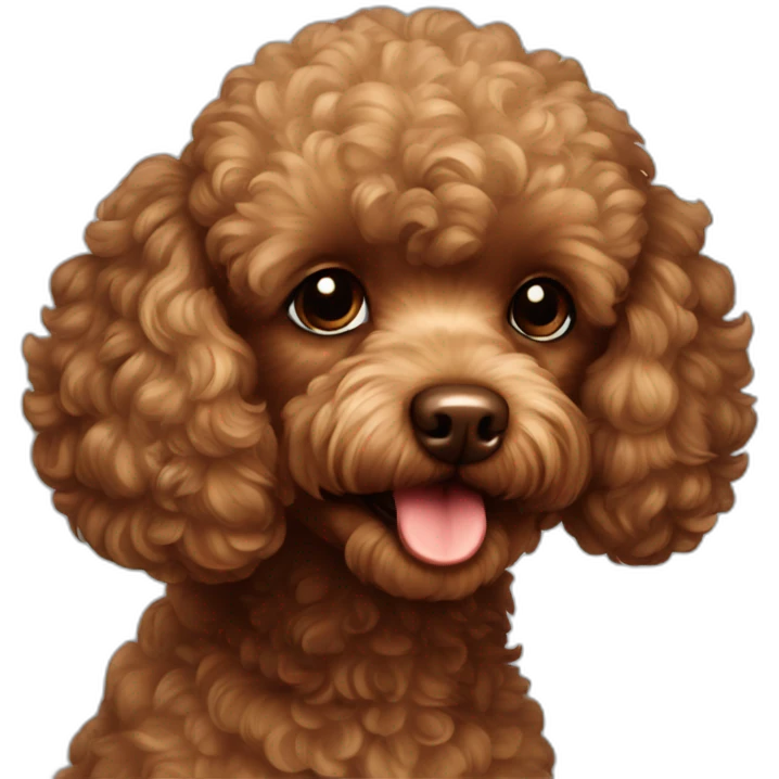 brown toy poodle head emoji