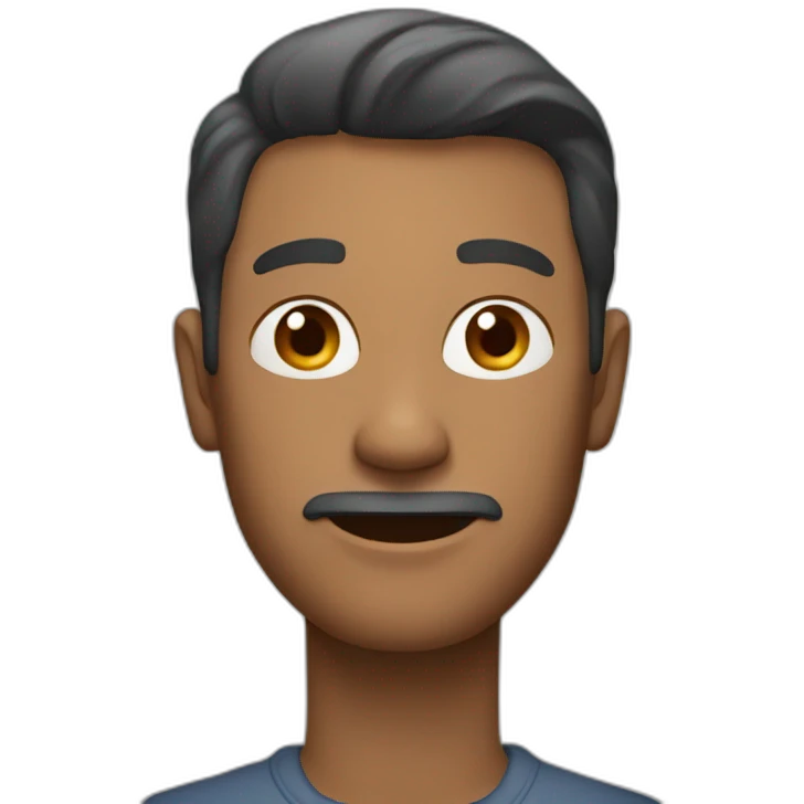 Man with open hand in front of him emoji