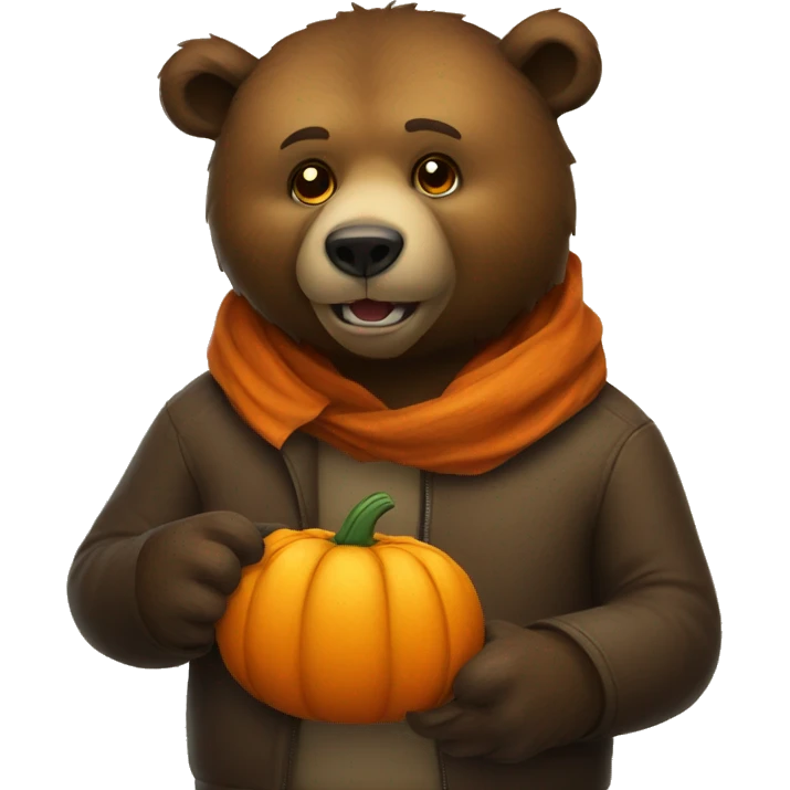 bear with a pumpkin head emoji