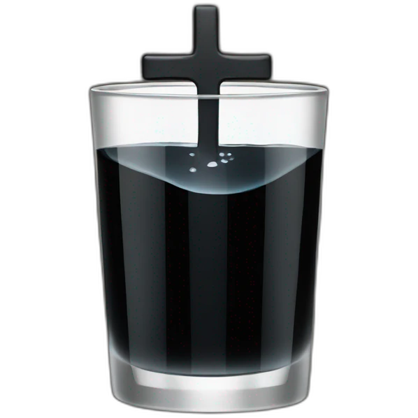 Black drink water with a cross emoji