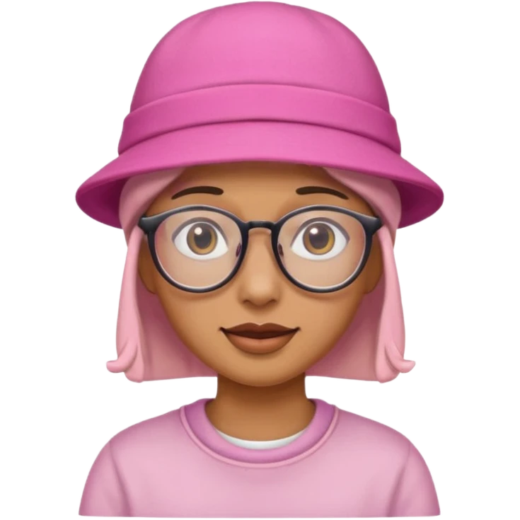 person with glasess wear pink hat  emoji