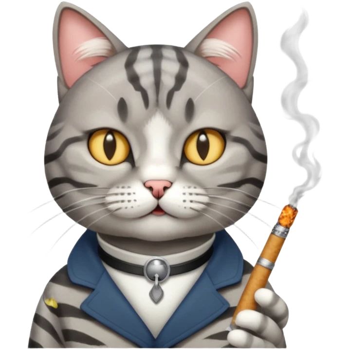 Cat smoking a cigarette with a general sassiness  emoji