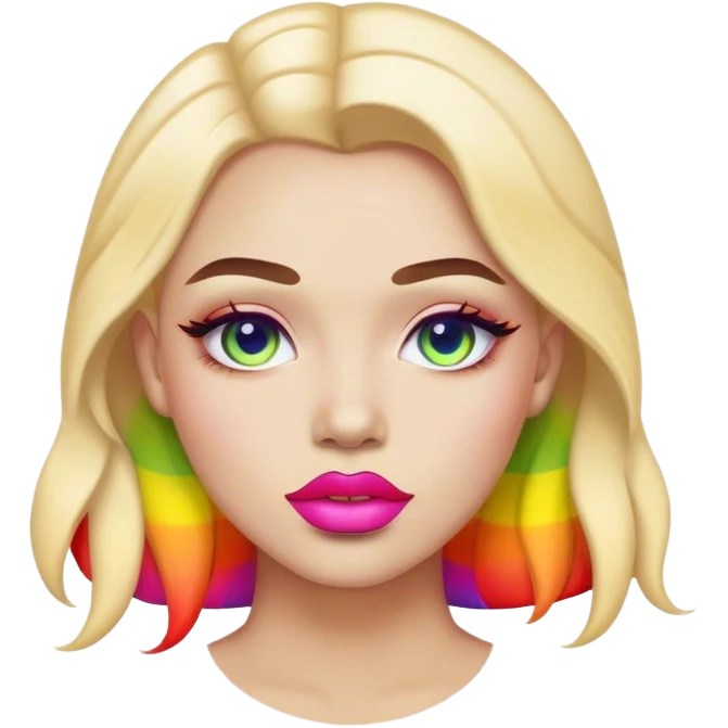Rainbow lips emoji