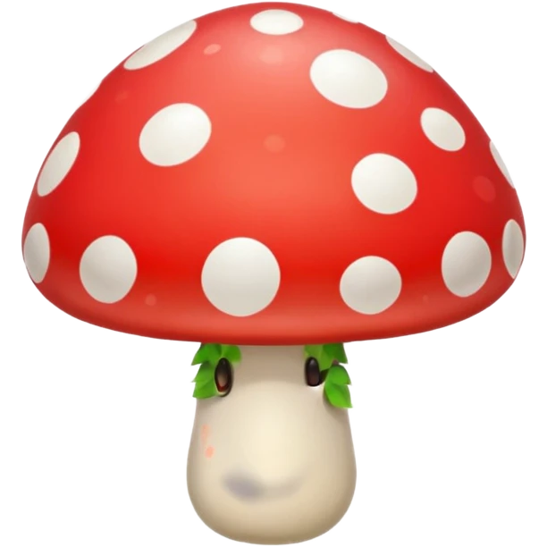 A smiling mushroom with eyes emoji