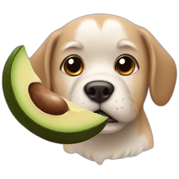 Dog whit a guacala face emoji