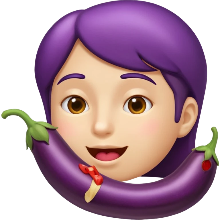 Sucking eggplant emoji