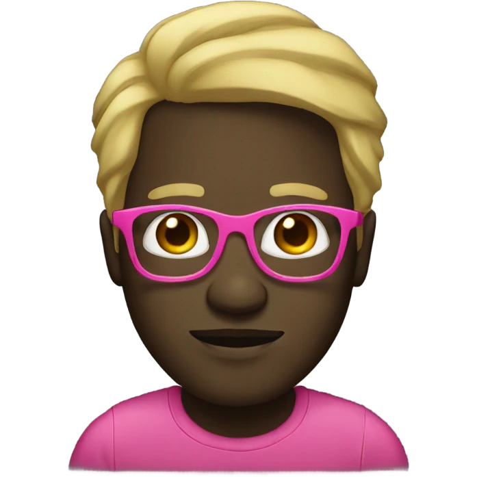 black man with blonde hair and pink glasses emoji