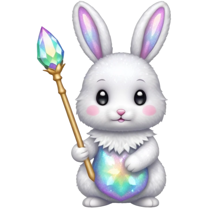 Fairy glitter bunny with wand  emoji