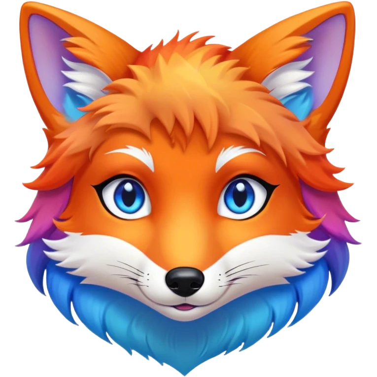 Feminine rainbow fox emoji