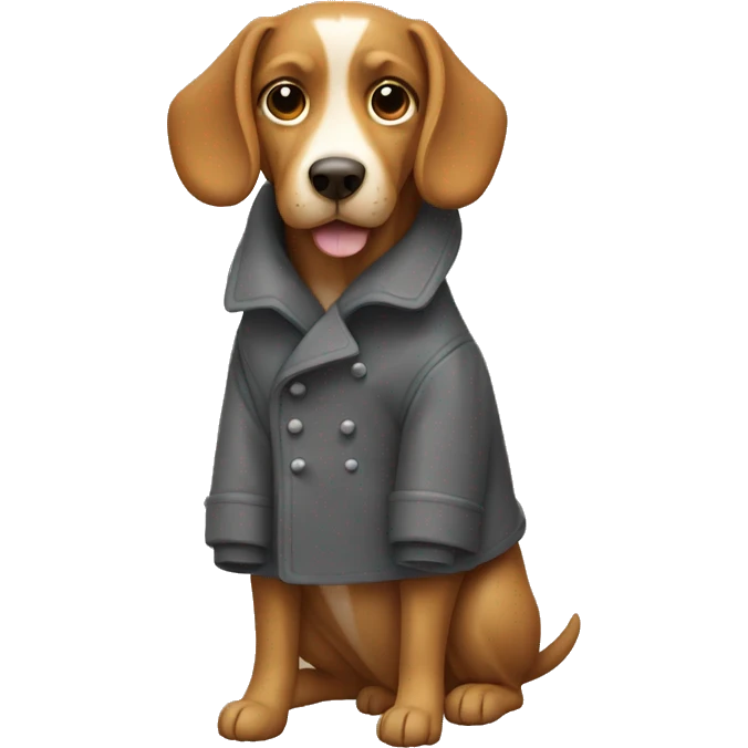 A dog wearing coat emoji