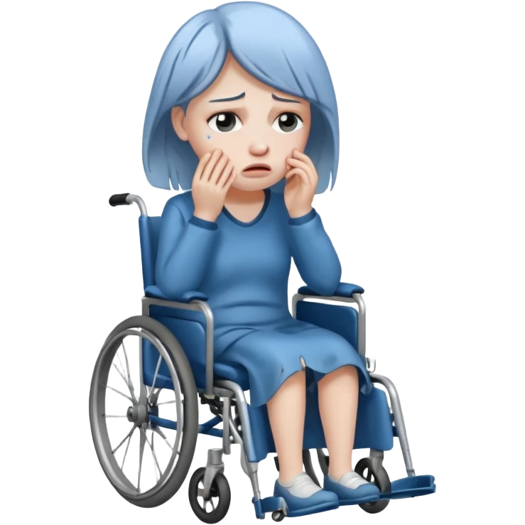 Sad crying lady in a wheelchair  emoji