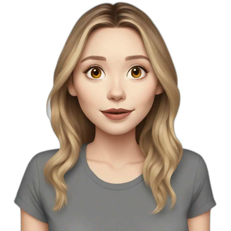 Elizabeth Olsen cartoon wearing tee emoji