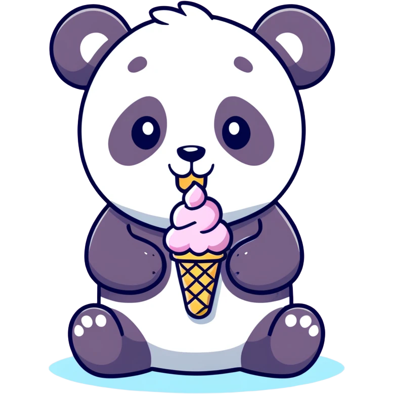 Panda eating ice cream emoji