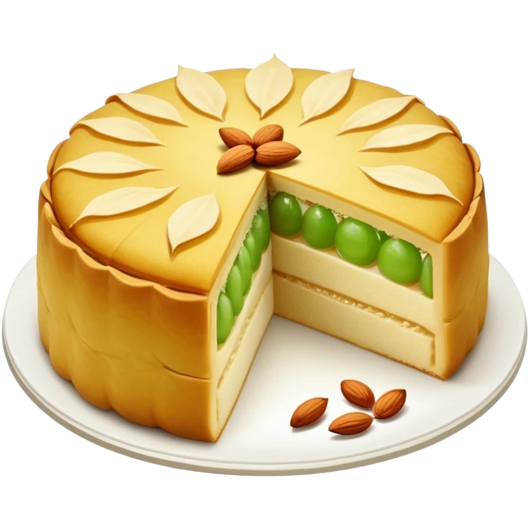 Wife cake (Lou Po Beng), Chinese pastry with winter melon and almond paste filling emoji