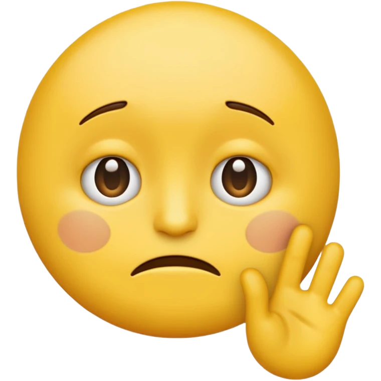 A straight face emoji with a slight look of disgust, a horizontal hand where the neck would be. All yellow. It should be a normal emoji with no body parts except the floating jandc emoji