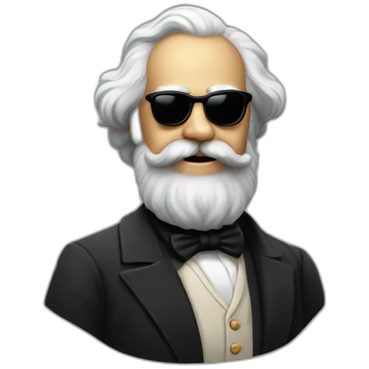 Karl Marx confident in sunglasses smiles emoji