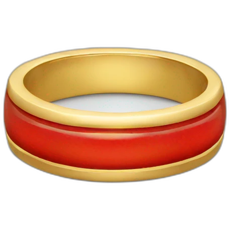 gold ring with red inscription emoji