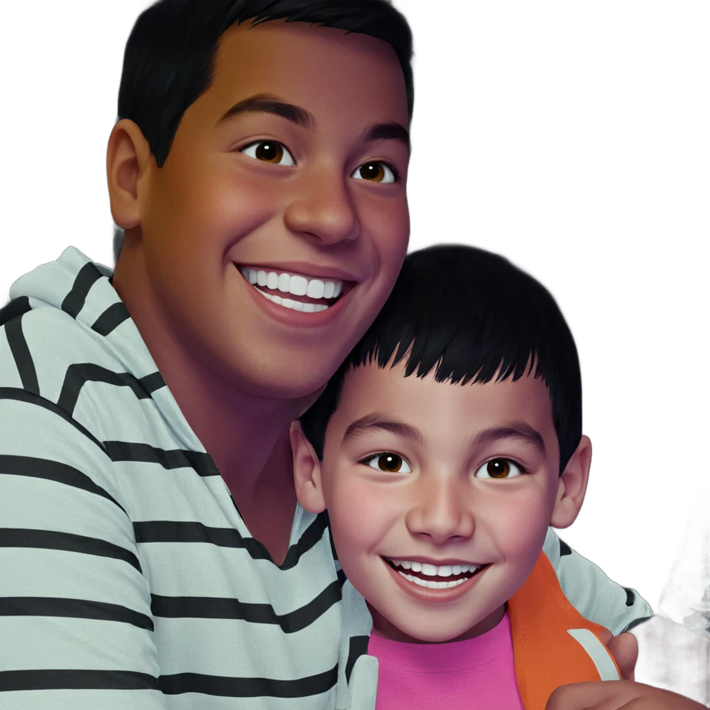 boys sharing joyful smiles emoji
