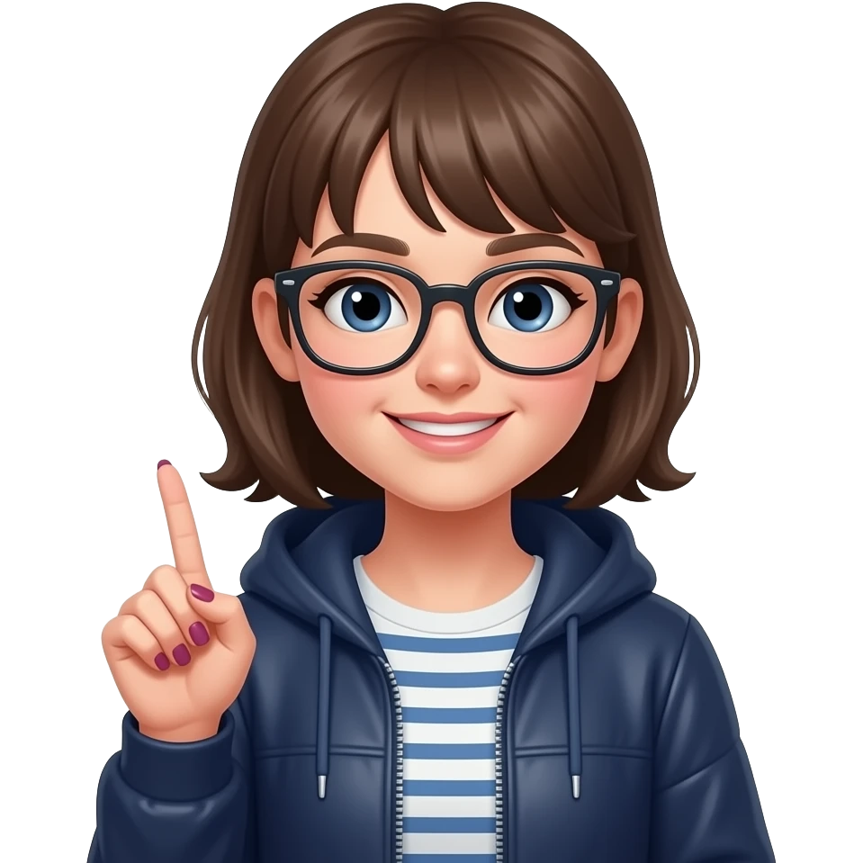 preppy girl with nails and a stanley emoji
