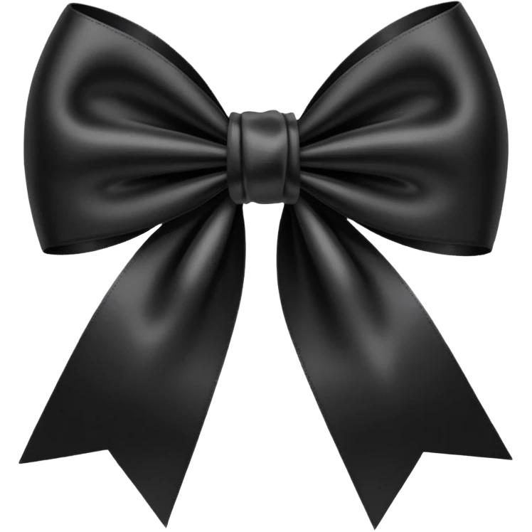 black ribbon bow emoji