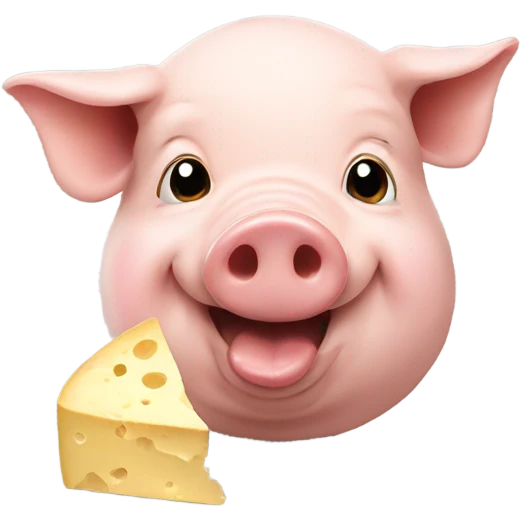 Pig eating cheese emoji