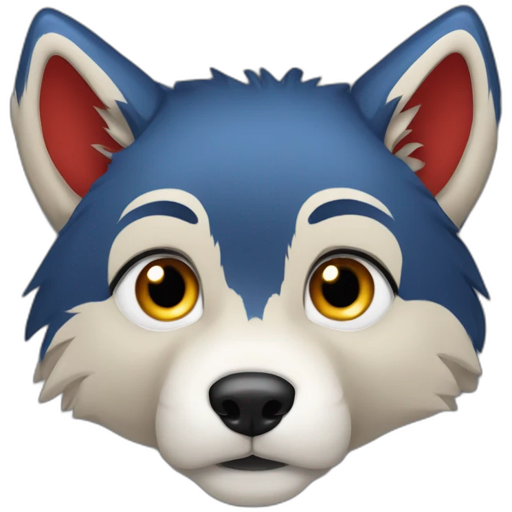 Loup doré et bleu yeux rouges  emoji