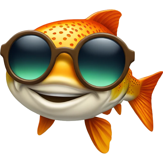A trout wearing sunglasses emoji