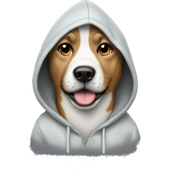 Dog wearing a hoodie emoji