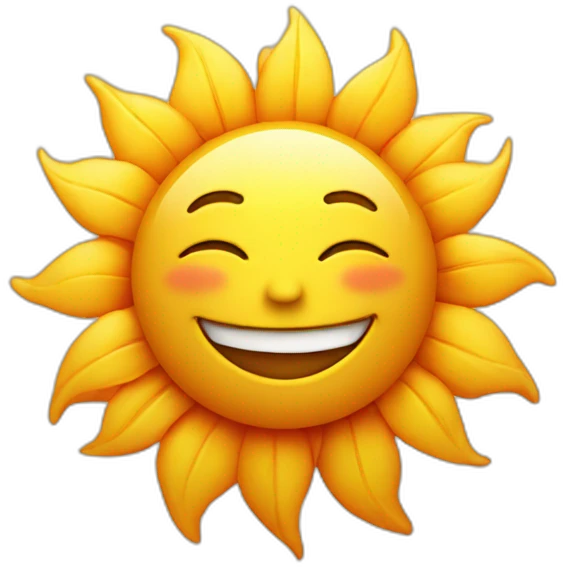 sun smiling with a rose on his head emoji