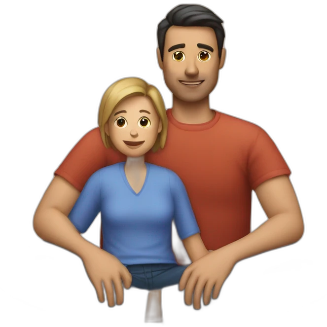 generate an emoji of a person sitting on the lap of someone else  emoji